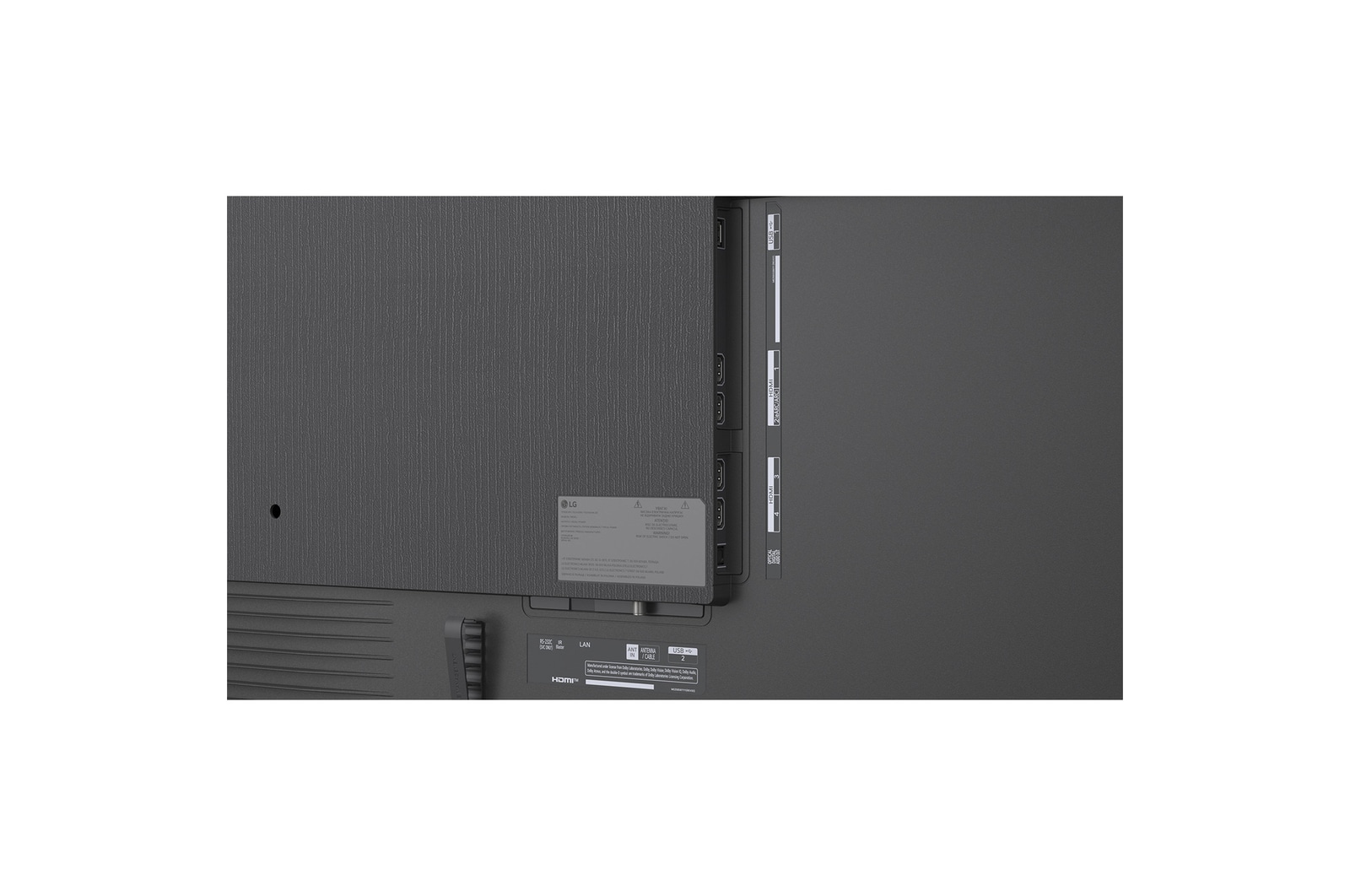 LG QNED evo AI QNED85 Mini LED for Ultimate Gameplay shows a vibrant, high-speed racing scene with a blurred comparison inset highlighting Motion Booster 288, while supporting 144Hz, VRR, AMD FreeSync, ALLM, HGiG, and GeForce NOW.
