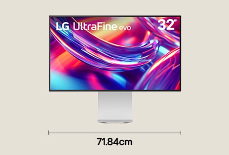 Configuração de monitor único de 32 polegadas 6K para fluxo de trabalho de design e edição de fotografia com secretária de 71,84 cm de largura