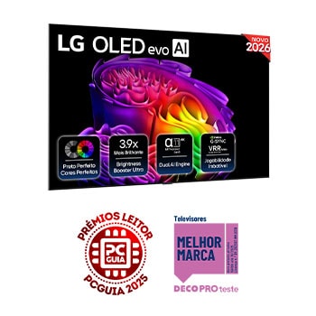 Vista frontal de LG OLED evo AI G6 4K Smart TV 2026 de 83 polegadas OLED83G64LW