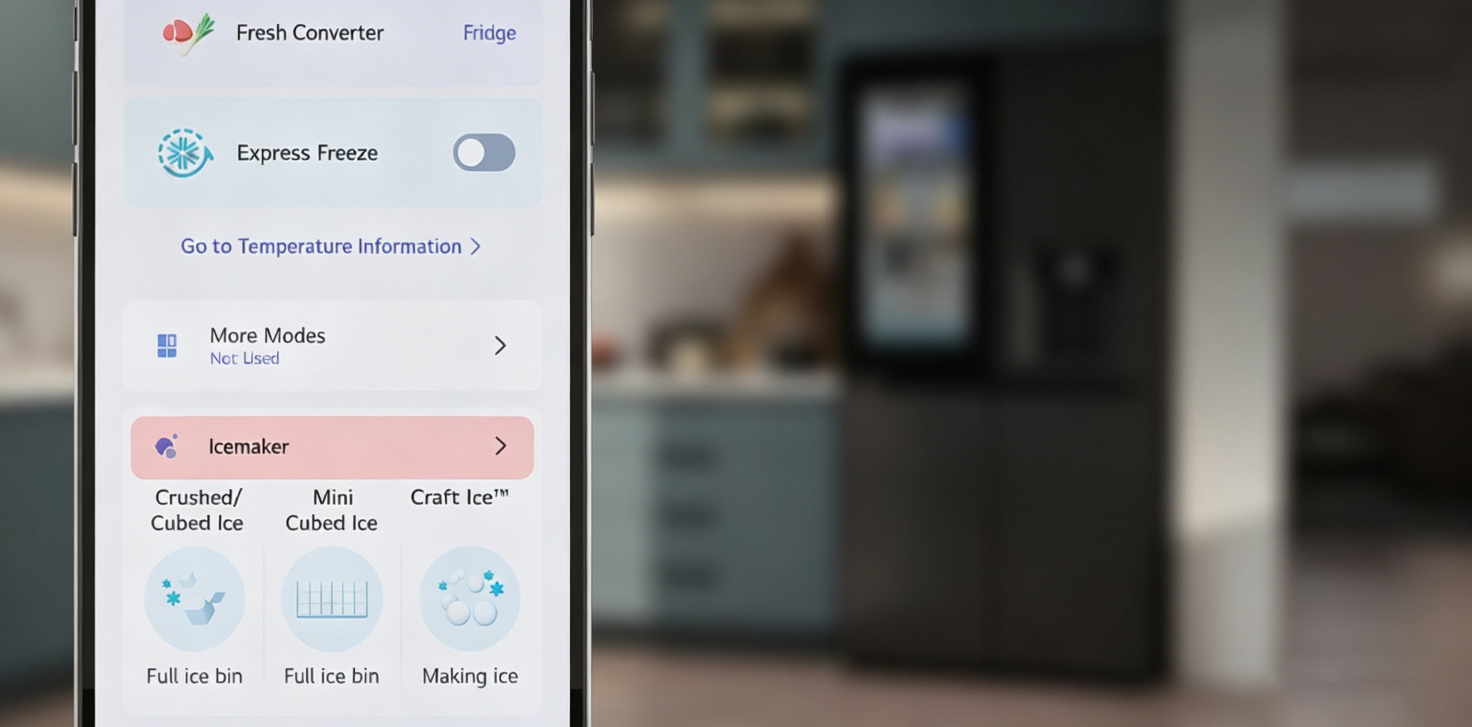 شاشة هاتف ذكي تعرض تطبيق LG ThinQ.