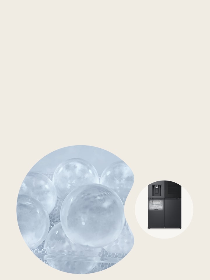 A video of ice being made plays on the left, while the right side shows the location of each ice maker.