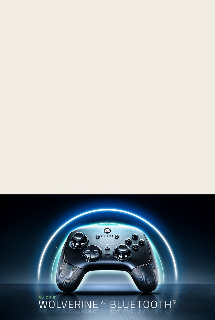 LG OLED evo AI G6 med Bluetooth Ultra Low Latency visar en trådlös spelkontroll märkt ”Razer Wolverine V3 Bluetooth” på skärmen, vilket indikerar optimerat Bluetooth-kontrollstöd för responsivt spelande.