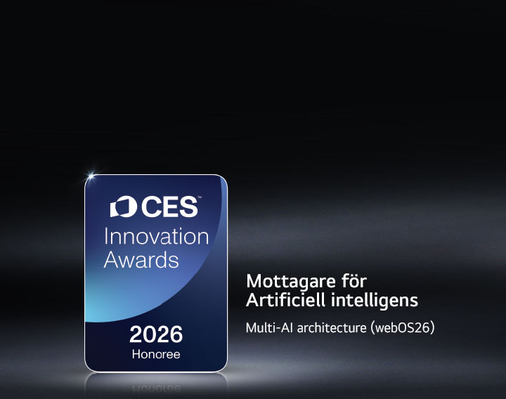 CES Innovation Awards 2026 Honoree-märket visas mot en mörk bakgrund. Multi-AI Architecture ges erkännande i kategorin Artificiell intelligens.