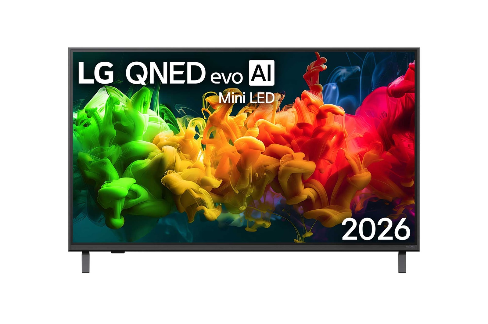 Vy framifrån av LG 43" QNED evo MiniLED QNED80 4K AI TV - 2026 43QNED80B6B