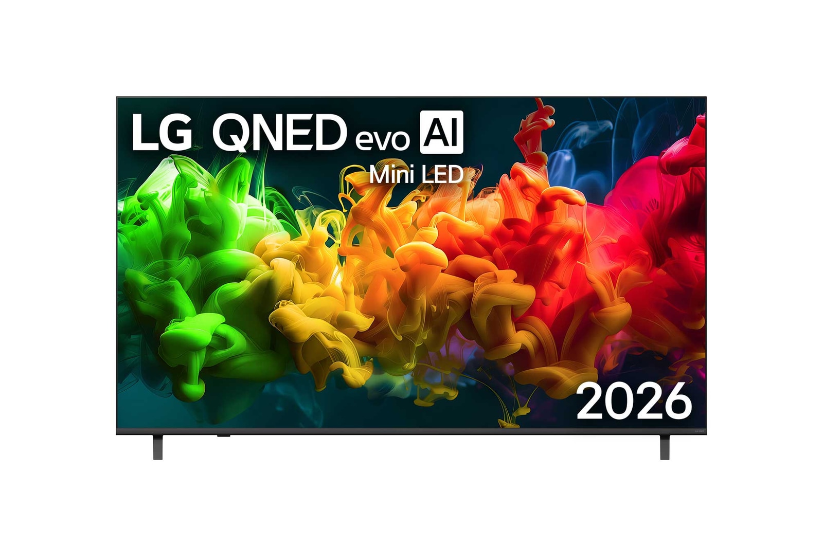 Vy framifrån av LG 75" QNED evo MiniLED QNED81 4K AI TV - 2026 75QNED81B6A