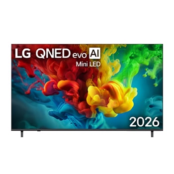 Vy framifrån av LG 75" QNED evo MiniLED QNED82 4K AI TV - 2026 75QNED82B6A