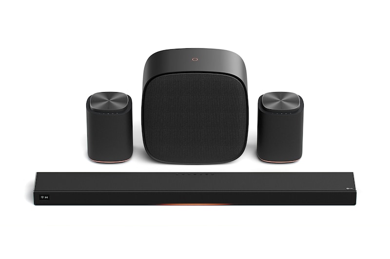 Front view of Sound Suite Immersive Suite 7 Pro (set) with 2 surround speakers & subwoofer (H7 + M7 2ea + W7) H7.W7M7003