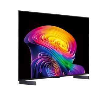 LG OLED evo AI C6 shows a split-screen planet-and-stars scene, comparing an anti-glare matte display with its Perfect Black & Perfect Color display for clearer picture quality in any light, supported by UL certification and Intertek certifications for color volume and color fidelity.