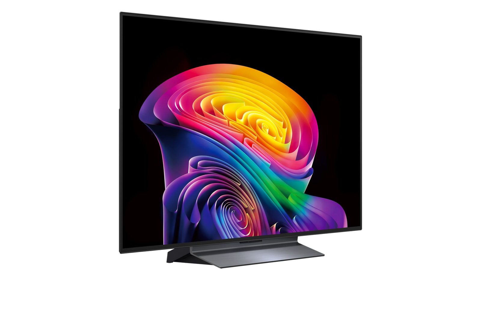 LG OLED evo AI C6 with Brightness Booster shows a dark scene where a brilliantly illuminated peacock spreads its radiant, glowing feathers, delivering brighter highlights with improved detail and striking contrast.