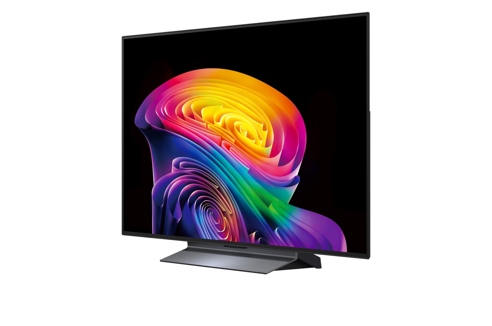 LG OLED evo C6 AI TV’s alpha 11 AI Processor 4K Gen3 glows in purple and blue light on a dark circuit board, highlighting the Dual AI Engine and delivering NPU up to x5.6 faster, CPU 50% faster, and GPU 70% stronger performance.