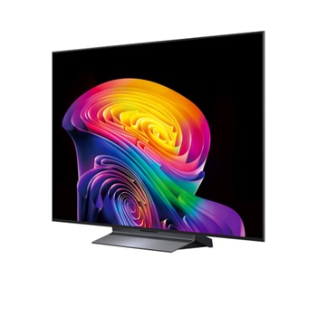 LG OLED evo C6 AI TV’s alpha 11 AI Processor 4K Gen3 glows in purple and blue light on a dark circuit board, highlighting the Dual AI Engine and delivering NPU up to x5.6 faster, CPU 50% faster, and GPU 70% stronger performance.