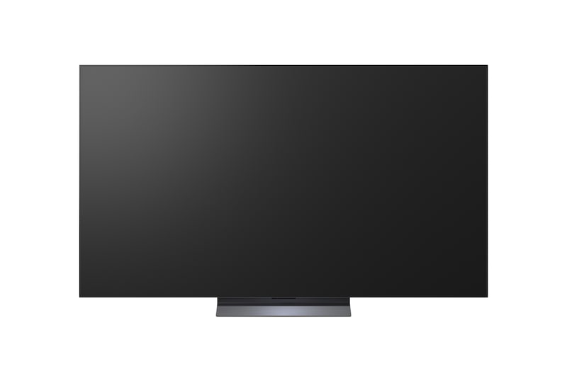 The front view of the LG OLED evo AI C6, released in 2026, displays an image of layered, multicolored forms, featuring Perfect Black & Perfect Color, along with the World’s No.1 OLED TV for 13 Years badge.