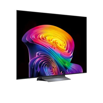 LG OLED evo AI C6 with Brightness Booster shows a dark scene where a brilliantly illuminated peacock spreads its radiant, glowing feathers, delivering brighter highlights with improved detail and striking contrast.