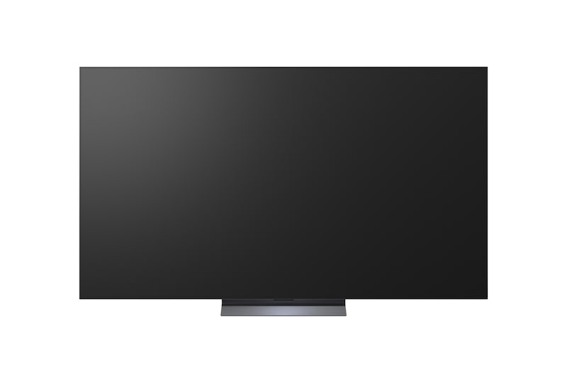The front view of the LG OLED evo AI C6, released in 2026, displays an image of layered, multicolored forms, featuring Hyper Radiant Color Tech, Perfect Black & Perfect Color, along with the World’s No.1 OLED TV for 13 Years badge.