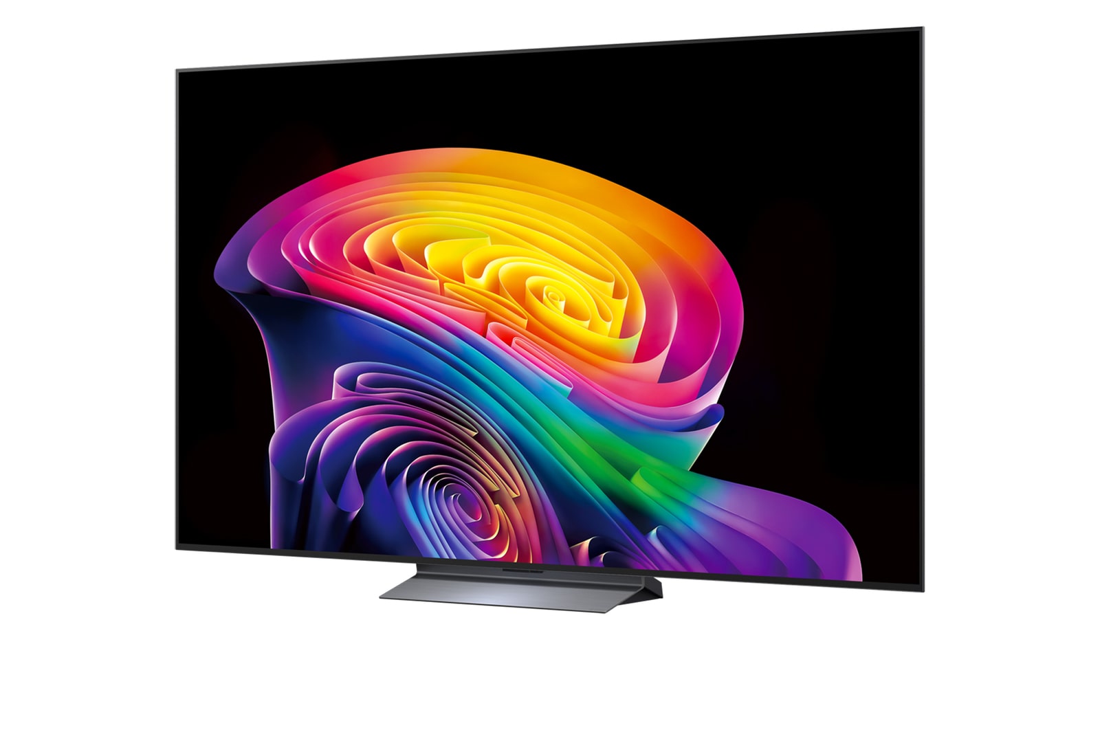 LG OLED evo C6 AI TV’s alpha 11 AI Processor 4K Gen3 glows in purple and blue light on a dark circuit board, highlighting the Dual AI Engine and delivering NPU up to x5.6 faster, CPU 50% faster, and GPU 70% stronger performance.