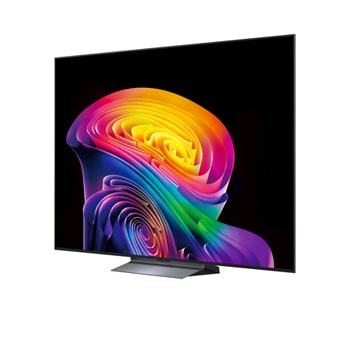 LG OLED evo AI C6 shows a split-screen planet-and-stars scene, comparing an anti-glare matte display with its Perfect Black & Perfect Color display for clearer picture quality in any light, supported by UL certification and Intertek certifications for color volume and color fidelity.