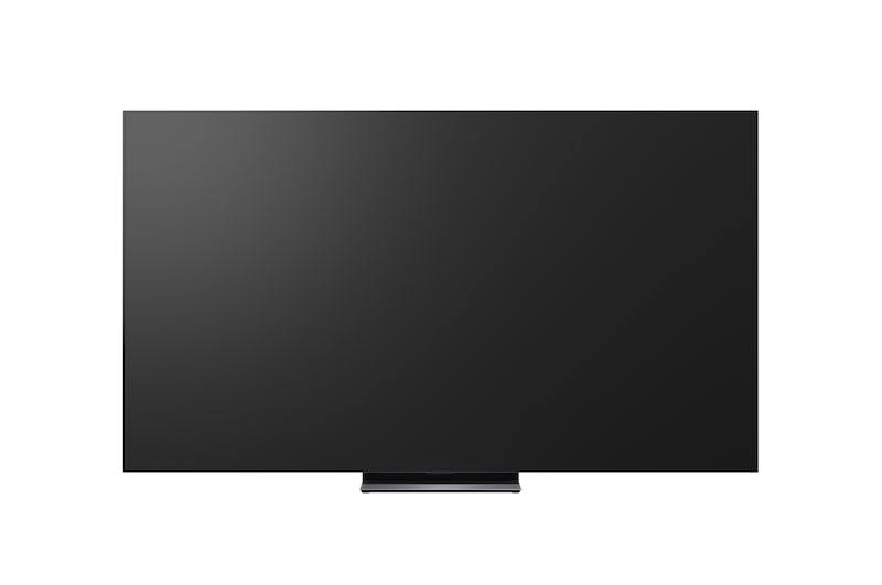 LG OLED evo AI C6 shown in front and side views highlights a 83-inch display with a 1842 mm-wide screen, an overall height of 1055 mm, and an ultra-slim 52.9 mm depth without a stand.