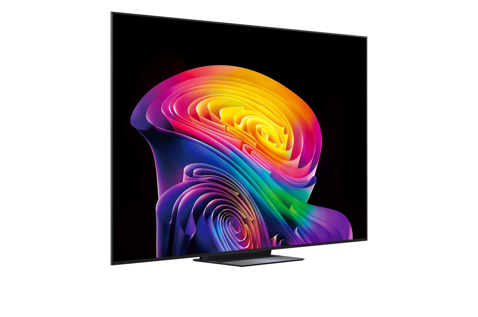 LG OLED evo AI C6 with Brightness Booster Pro shows a dark scene where glowing particles surrounding a deer silhouette, delivering up to 3.2x brighter peak brightness with higher luminance and clearer detail.