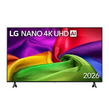 มุมมองด้านหน้าของ ทีวี 55" LG NU80 4K Smart TV 2026 รุ่น 55NU805BPSB 55NU805BPSB