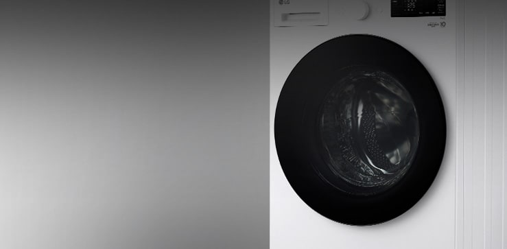 Mostra o aspeto da máquina de lavar roupa.