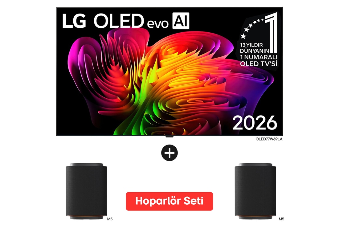 77 inç LG Wallpaper OLED evo W6 TV Satın Alımlarında M5 Sound Suite Hoparlör Seti Hediye