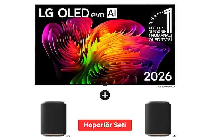 77 inç LG Wallpaper OLED evo W6 TV Satın Alımlarında M5 Sound Suite Hoparlör Seti Hediye