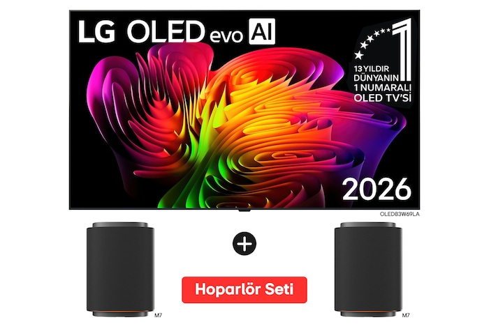 83 inç LG Wallpaper OLED evo W6 TV Satın Alımlarında M7 Sound Suite Hoparlör Seti Hediye