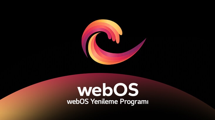 webOS Yenileme Programı logosu koyu bir arka plan üzerinde gösteriliyor.