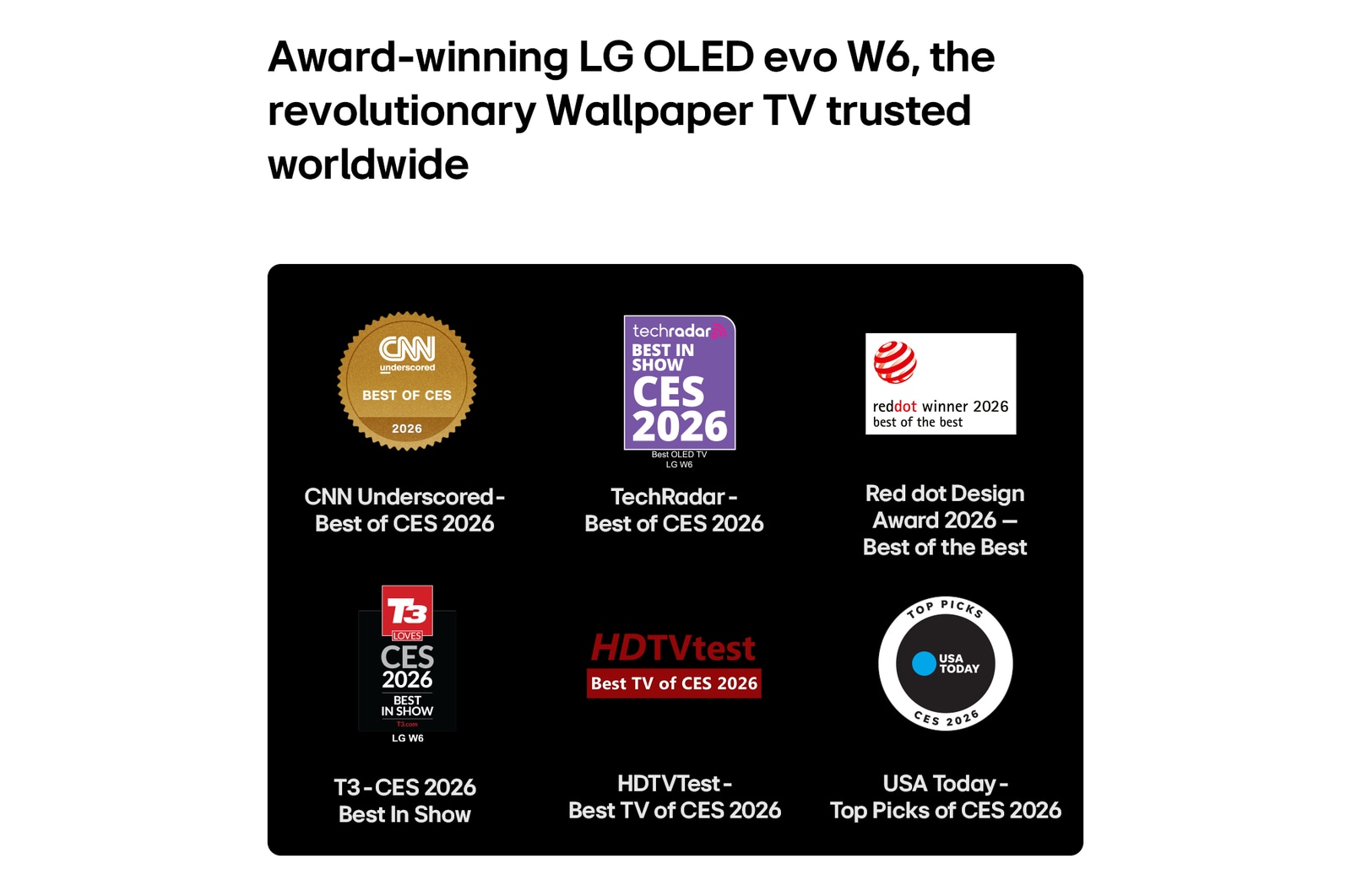 Hyper Radiant Renk Teknolojisi tarafından desteklenen LG OLED evo AI W6 Wallpaper TV, beşgen düzende alpha 11 AI İşlemci 4K Gen3 Dual AI Engine, Reflection Free Premium ile Mükemmel Siyah ve Mükemmel Renk rozetleriyle 3,9 kat daha parlak görselleri gösteriyor.
