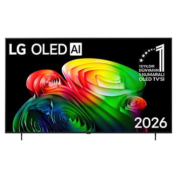 Front view of 77 inç LG OLED AI B6 4K 120Hz VRR Smart TV AI Sihirli Kumanda webOS26 2026 OLED77B65LA