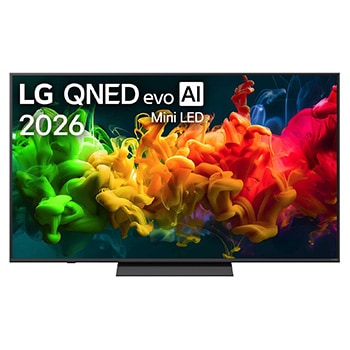 Front view of 65 inç LG QNED AI QNED8E MiniLED 4K 60Hz VRR Smart TV AI Sihirli Kumanda webOS26 2026 65QNED8EB3B