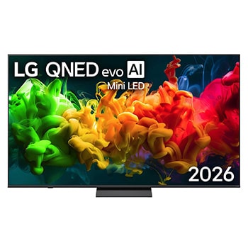Front view of 75 inç LG QNED AI QNED8E MiniLED 4K 60Hz VRR Smart TV AI Sihirli Kumanda webOS26 2026 75QNED8EB3A