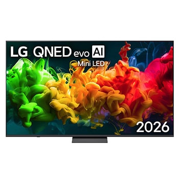 Front view of 85 inç LG QNED AI QNED8E MiniLED 4K 60Hz VRR Smart TV AI Sihirli Kumanda webOS26 2026 85QNED8EB3A
