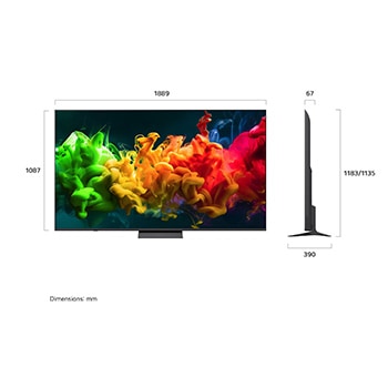 85 inç LG QNED AI QNED8E MiniLED 4K 60Hz VRR Smart TV AI Sihirli Kumanda webOS26 2026