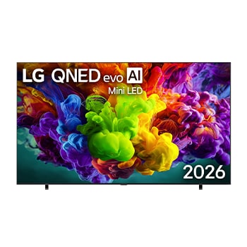 Front view of 115 inç LG QNED evo AI QNED93B MiniLED 4K 144Hz VRR Smart TV AI Sihirli Kumanda webOS26 2026 115QNED93B6