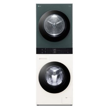 Front view of WashTower™ 12 Kg Yıkama 10 Kg Kurutma I Ortak Panelli Çamaşır ve Kurutma Makinesi I Bej-Yeşil Renk W4W8BVKK2HM