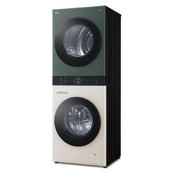 WashTower™ 12 Kg Yıkama 10 Kg Kurutma I Ortak Panelli Çamaşır ve Kurutma Makinesi I Bej-Yeşil Renk