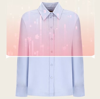 襯衫圖示展示 AI Wash 洗衣與 AI Dry 乾衣布料護理技術。