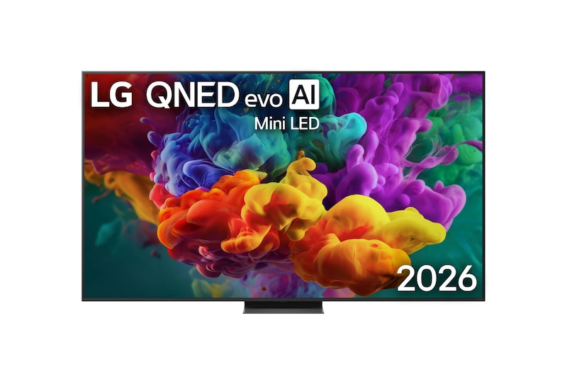 Front view of 86 吋｜LG QNED evo AI 4K 智慧顯示器｜86系列｜2026 86QNED86BTA