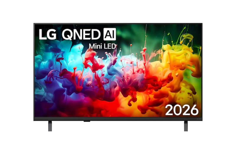 Front view of 43 吋｜LG QNED AI QNED70 Mini LED 4K 智慧顯示器｜70系列｜2026 43QNED70BTA