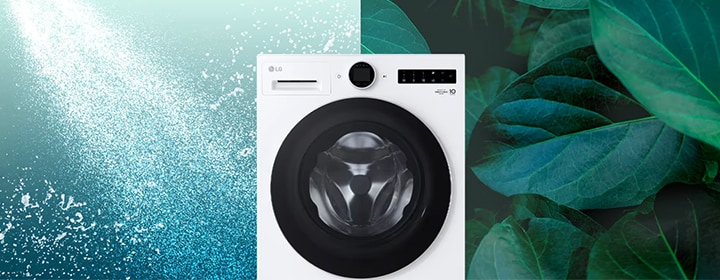 LG washing machine highlighting TurboWash performance.