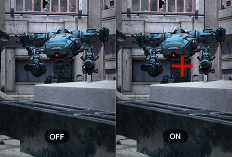 Showing the Crosshair fuction in action through the UltraGear monitor.