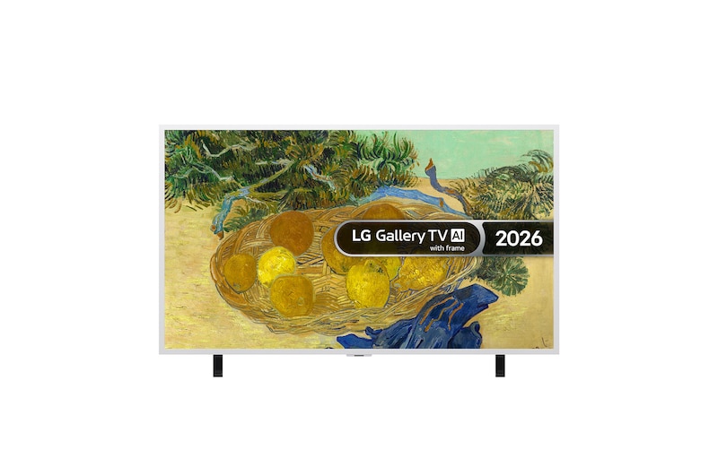 Front view of 55 inch LG Gallery TV AI with frame LX7 4K ART TV 2026 55LX7B6LA