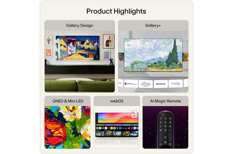 55 inch LG Gallery TV AI with frame LX7 4K ART TV 2026
