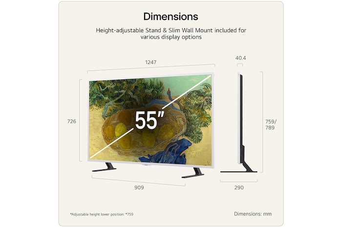 55 inch LG Gallery TV AI with frame LX7 4K ART TV 2026