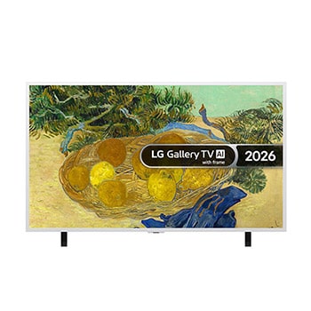 Front view of 55 inch LG Gallery TV AI with frame LX7 4K ART TV 2026 55LX7B6LA