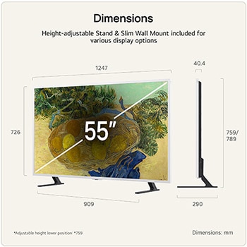 55 inch LG Gallery TV AI with frame LX7 4K ART TV 2026