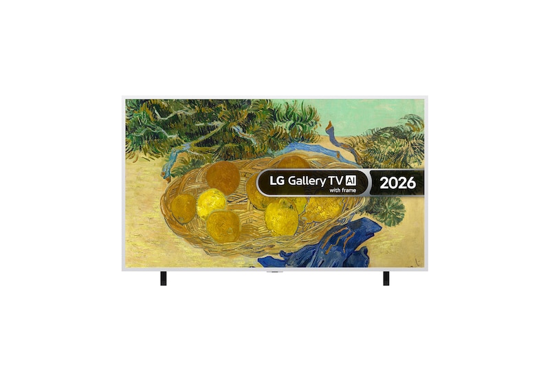 Front view of 65 inch LG Gallery TV AI with frame LX7 4K ART TV 2026 65LX7B6LA