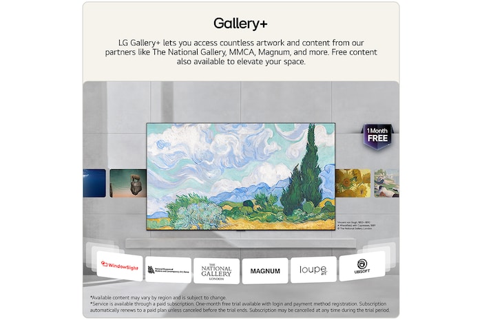 65 inch LG Gallery TV AI with frame LX7 4K ART TV 2026