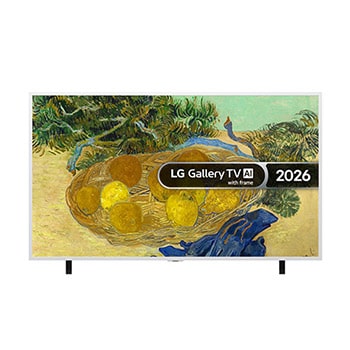 Front view of 65 inch LG Gallery TV AI with frame LX7 4K ART TV 2026 65LX7B6LA